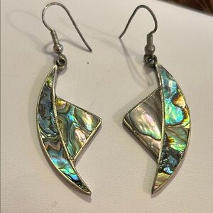 Iridescent Shell Wave Earrings